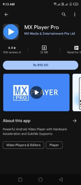 upgrade to mx player pro version